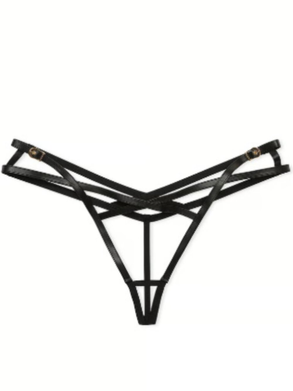 Victoria's Secret Very Sexy Faux Leather Crotchless Thong Medium High Leg Panty